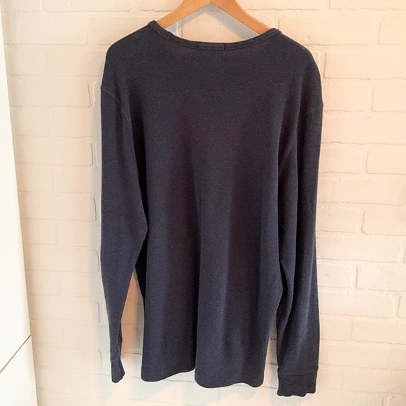 Field&Stream Men Tee Micro Waffle knit Henley thermal Long sleeve cotton Blue XL - Picture 9 of 11